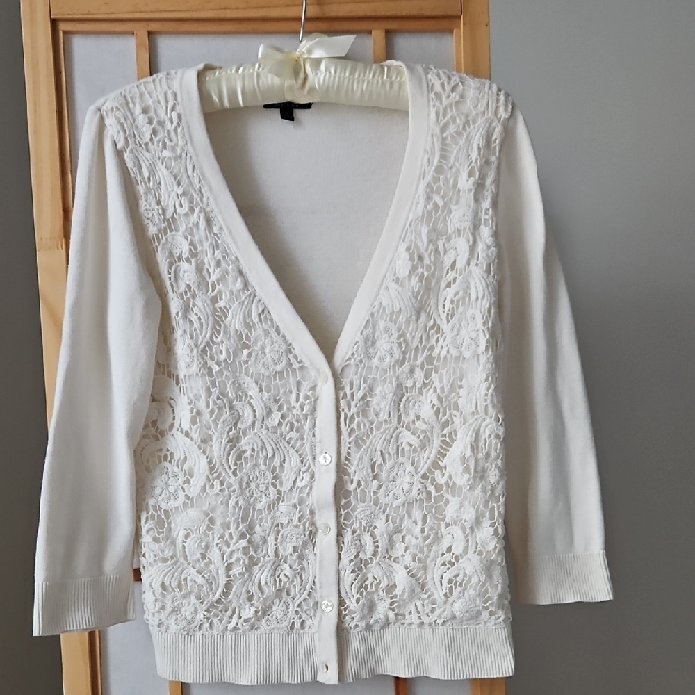 Apt. 9 Cream Lace Women's Cardigan